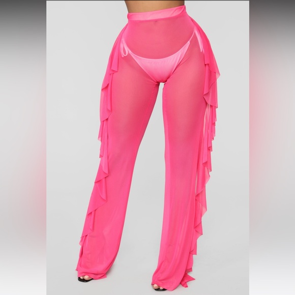 NWT Fashion Nova Sunshine See Through Cover-up Pant Sz: S - Picture 6 of 16